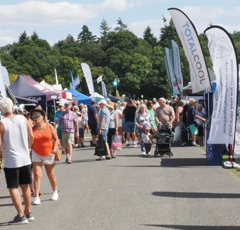 Busy trade area at the Western Motorhome and Campervan Show