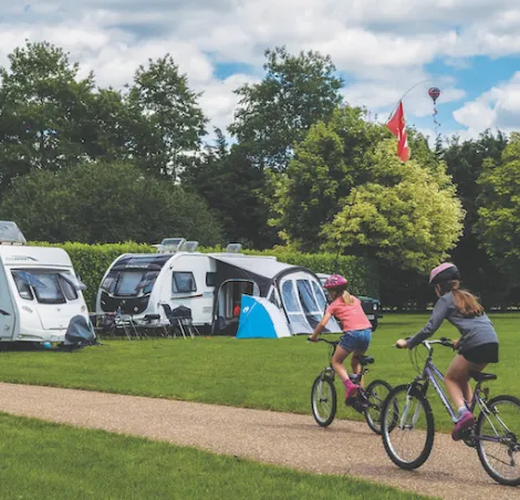 Family friendly campsite pitch at Applewood Countryside Park, Norfolk