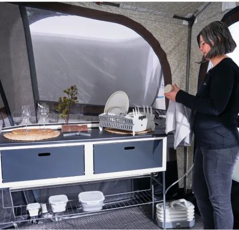 Inside the Camp-let Earth tent