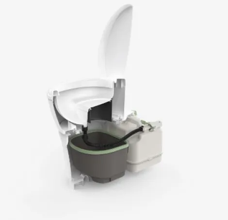 A cross section of a Thetford separation toilet