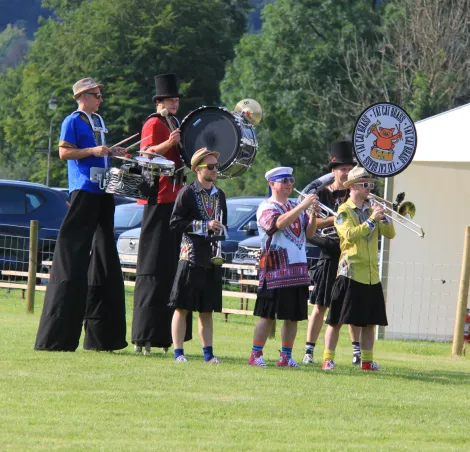 Fat Cat Brass Band performing at Grasmere Lakeland Sports and Show Grasmere Sports