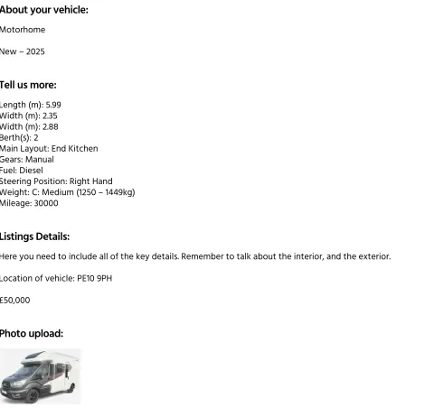 Sell you van