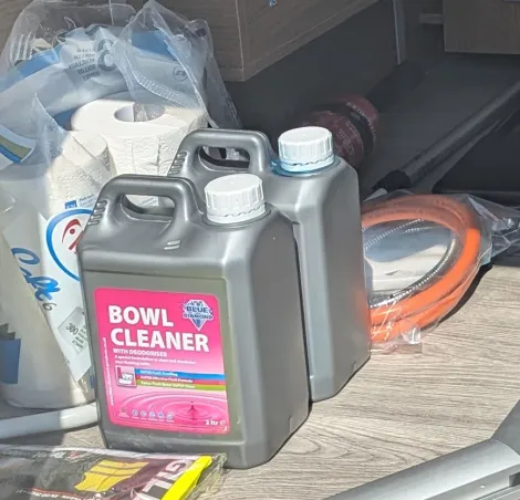 Toilet chemical stored in a garage - cap not tightened