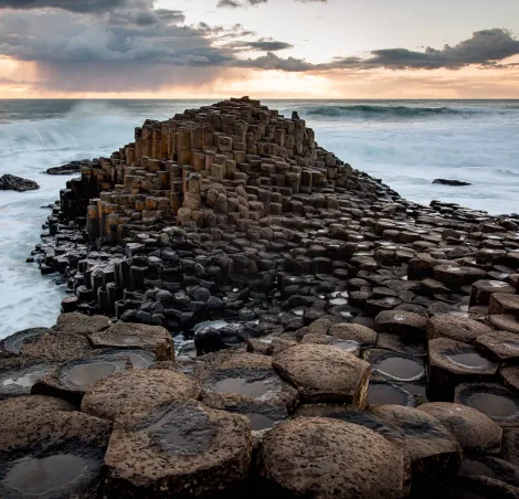 Sunset at The Giant's Causeway, County Antrim, Northern Ireland