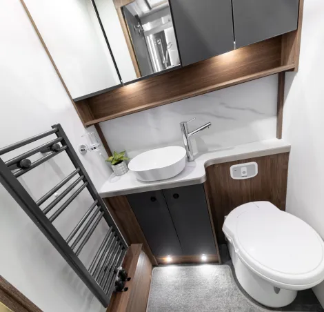 The bathroom of the Buccaneer Skyl Image Buccaneer is an example of modern luxury