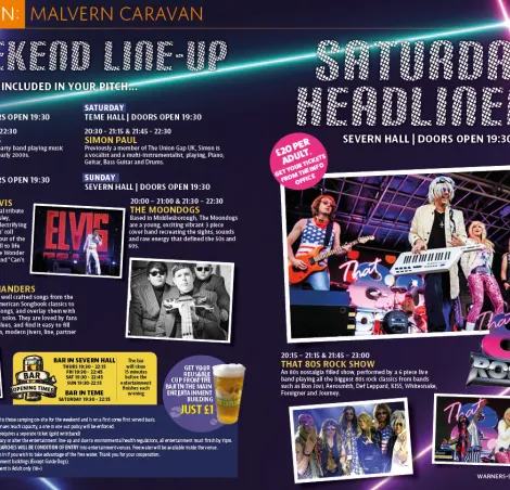 Malvern Caravan & Motorhome Show Evening Entertainment