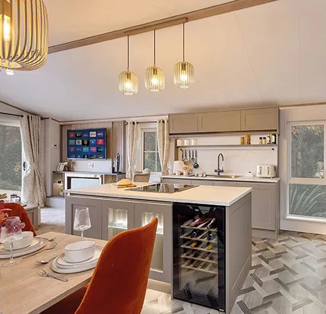 The stunning Vogue kitchen and dining area – the perfect place to cook, dine and socialise.