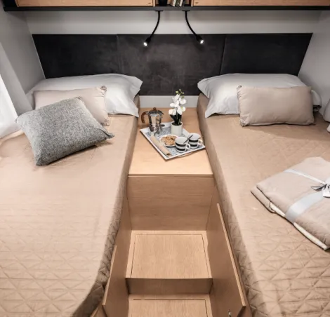 The bedroom inside the Giottiline Compact CX66