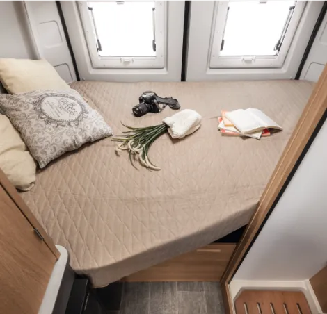 The bed inside the Giottiline GiottiVan 54T