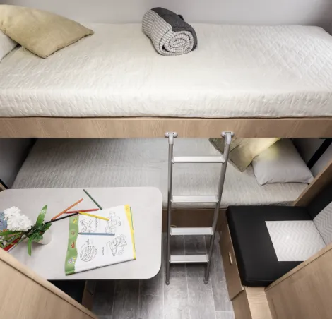 The bunk bed inside the Giottivan Siena 396