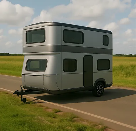 The double decker caravans built for large families 