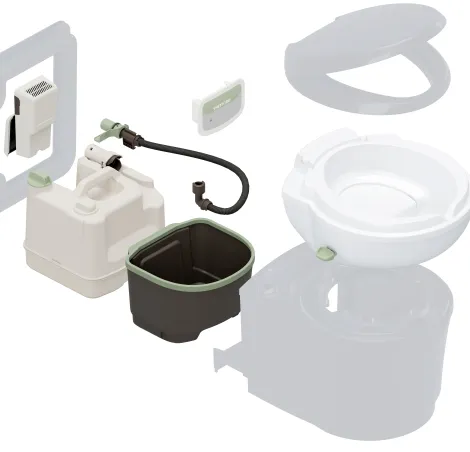 The elements that come in a Thetford Separation Toilet Kit