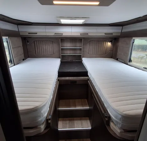 Coachman Avventura 565 has single beds at the rear above a large garage