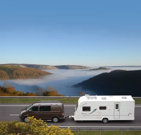 image of a caravan being towed