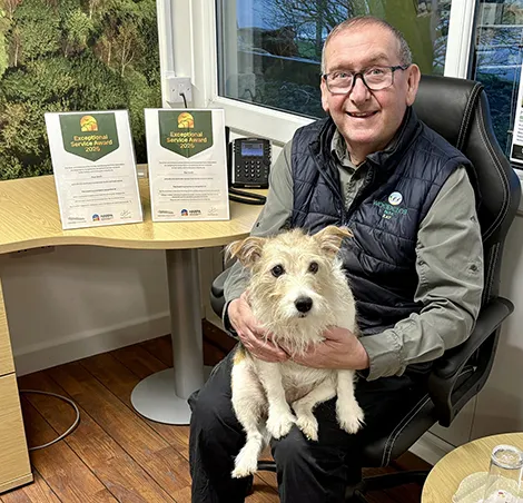 Ray and his beloved Terrier, Skye