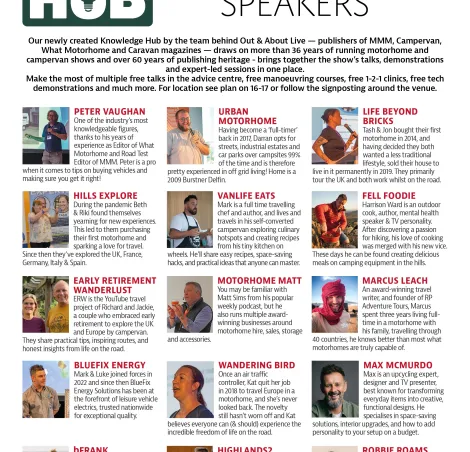 The National Motorhome, Campervan & Camping Exhibition - Guest Speakers