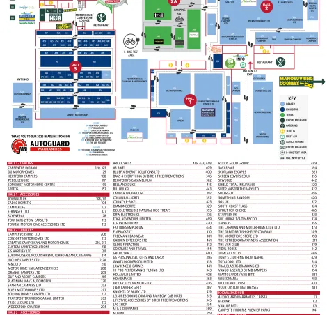 National Motorhome, Campervan & Camping Exhibition 2026 - A-Z & Exhibition Plan