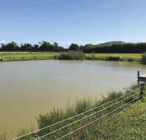 The fishing lake at Dulhorn Farm Holiday Park