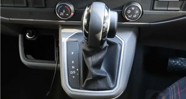An automatic gearbox inside a campervan