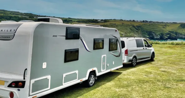 Towing a Bailey caravan 