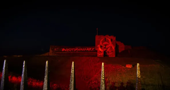 28 years later promotion on a historic castle