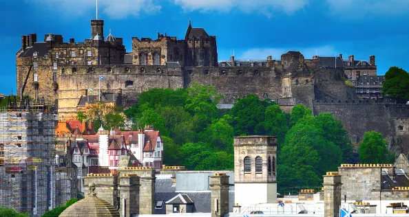 EDINBURGH, SCOTLAND - JUNE 1: The castle in 1 June, 2017 at Edinburgh. Edinburgh has a lovely medieval castle.