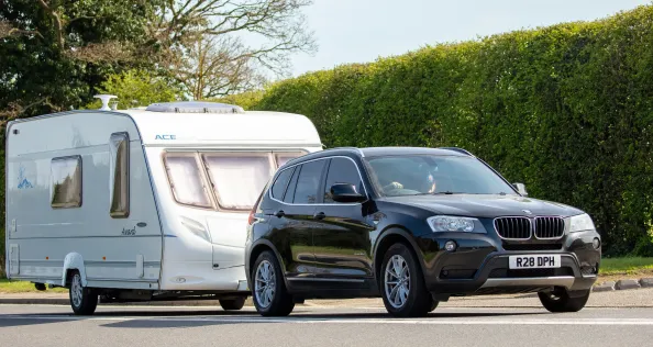 caravan being towed