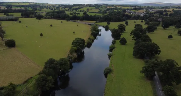 River Eden in Lazonby Pernith Cumbria England