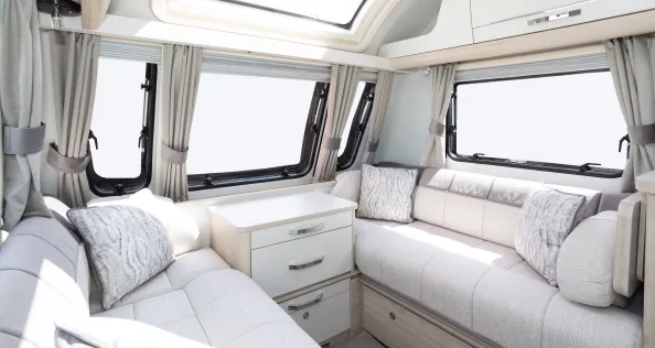The Elddis Crusader Shamal has a cozy and welcoming lounge