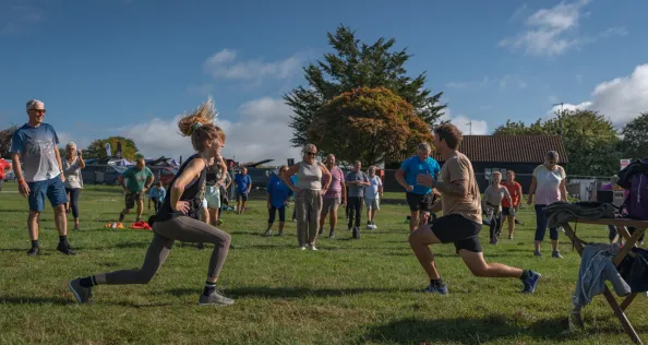 outdoor workout at shepton motorhome show