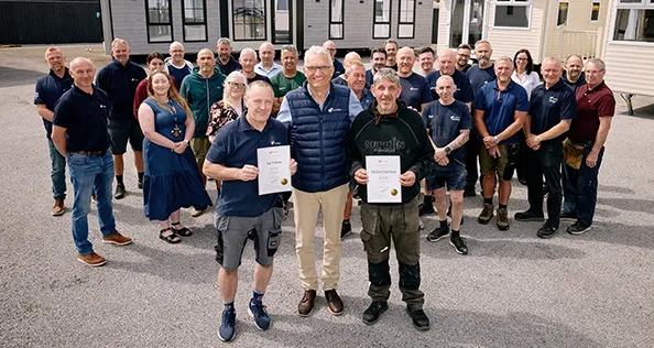 Willerby employees with their certificates