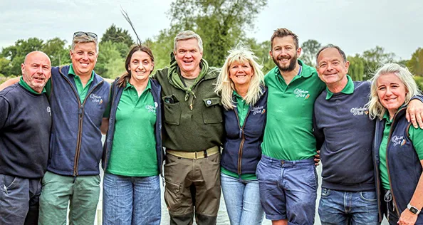 Ray Mears and team members from Offenham Park